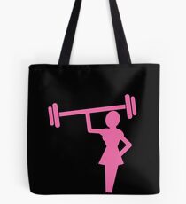 Frauenform in den rosa anhebenden Gewichten Tote Bag