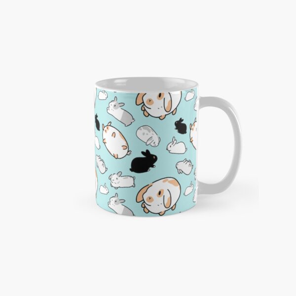 Item preview, Bunny Rabbit Pattern on Pastel Blue designed and sold by Brushes n Bunnies.