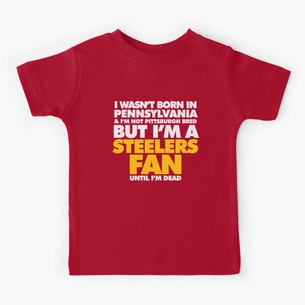 AmendableShirts Steelers T Shirt - Pittsburgh Steelers Football Tee - Win, Lose, or Tie I'm A Steelers Fan Till I Die - Steelers Gift Idea