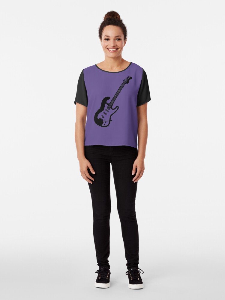 Alternate view of Electric Guitar Silhouette Chiffon Top