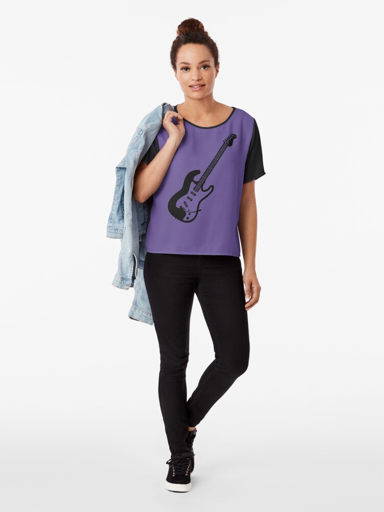 Alternate view of Electric Guitar Silhouette Chiffon Top