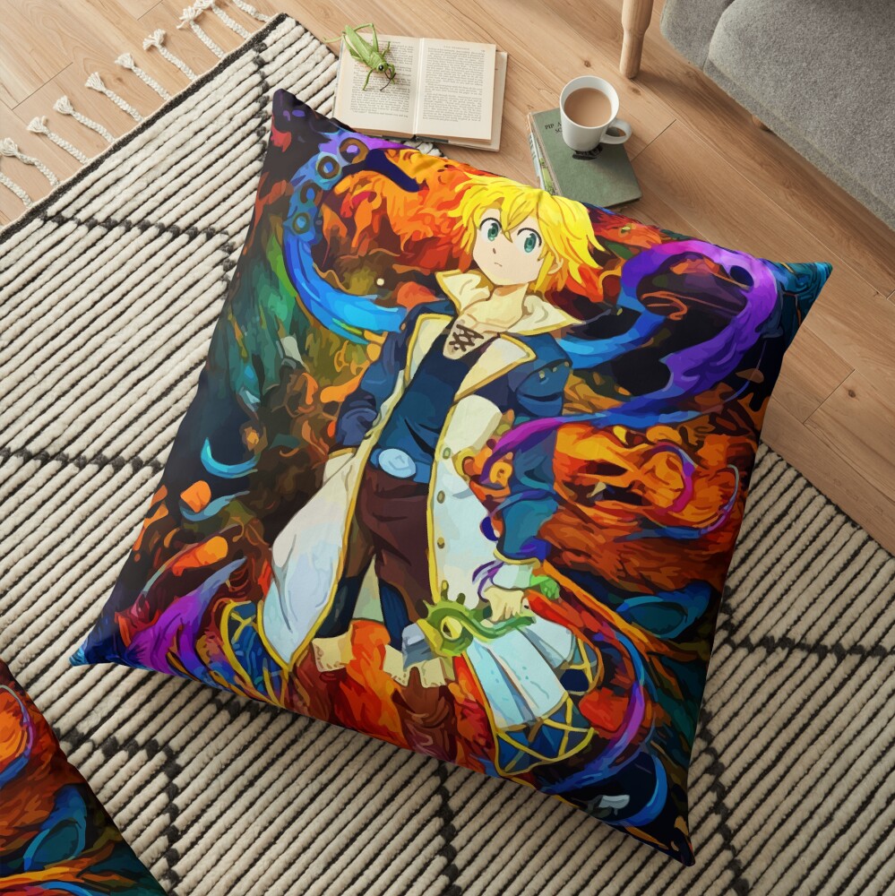colorful Dragons Sin Floor Pillow