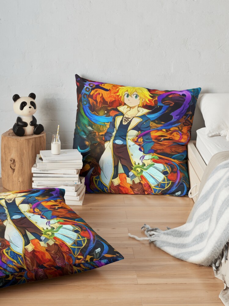 Alternate view of colorful Dragons Sin Floor Pillow