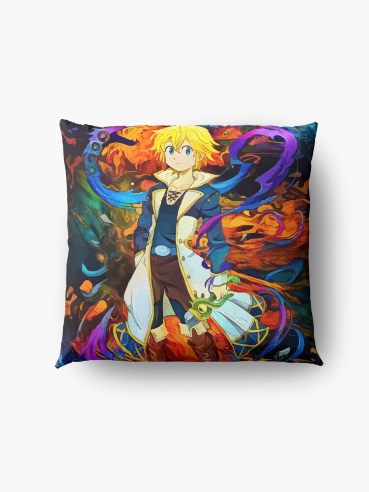 Alternate view of colorful Dragons Sin Floor Pillow