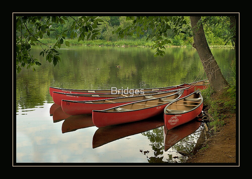 "Canoes at Rest Clinton, NJ" by Bridges Redbubble