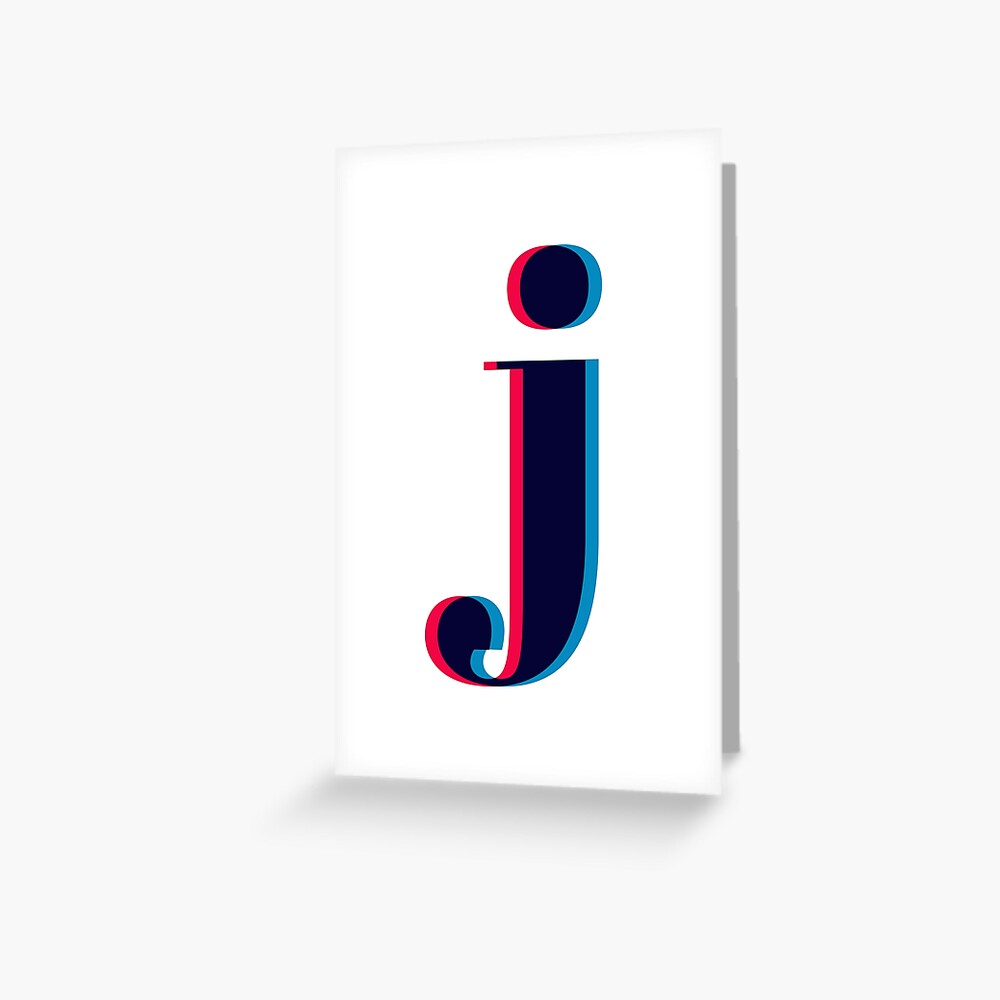 Lower Case Letter J Monogram Offset Rainbow T-Shirt