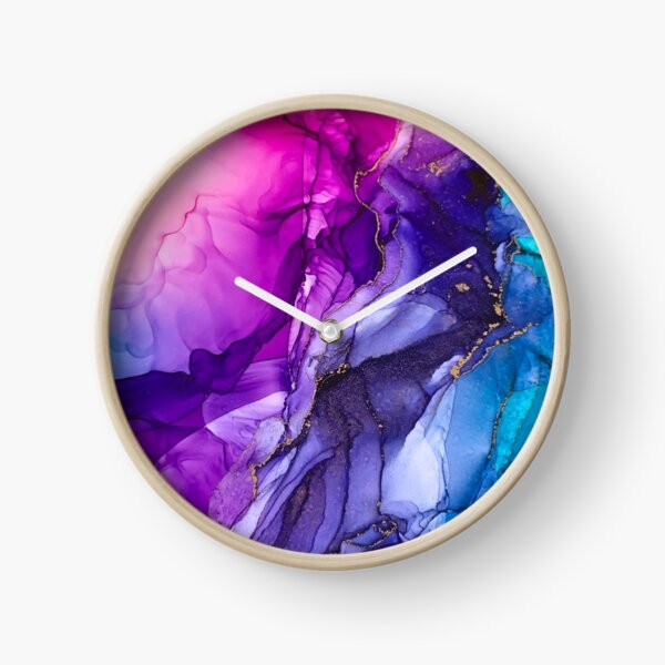 Abstract Vibrant Rainbow Ombre Clock