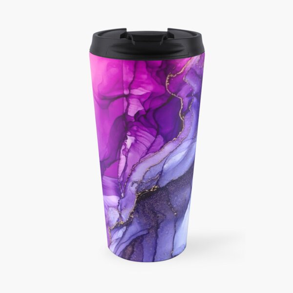 Abstract Vibrant Rainbow Ombre Travel Mug