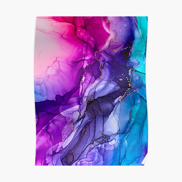 Abstract Vibrant Rainbow Ombre Poster