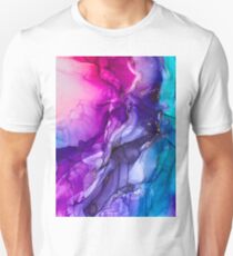 Abstract Vibrant Rainbow Ombre Slim Fit T-Shirt