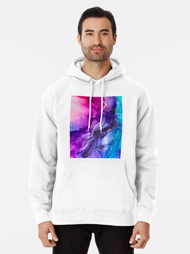 Abstract Colorful Graphic Hoodie Shirt Pullover Fleece Vibrant