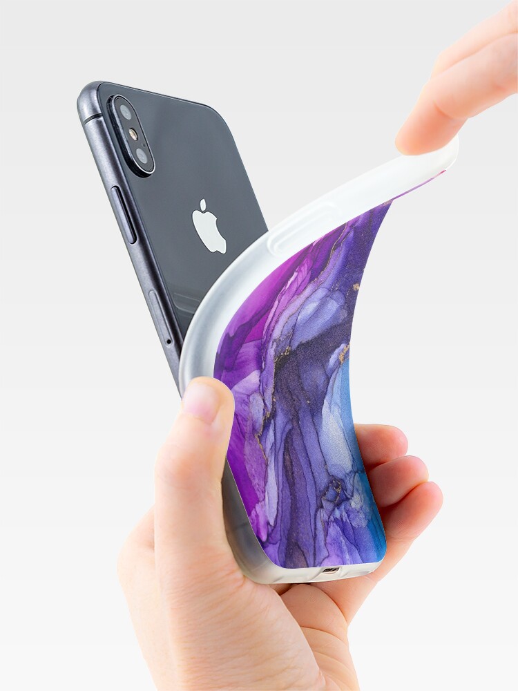 Alternate view of Abstract Vibrant Rainbow Ombre iPhone Case & Cover