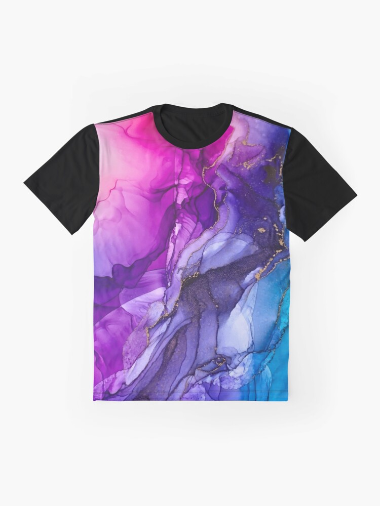 Alternate view of Abstract Vibrant Rainbow Ombre Graphic T-Shirt