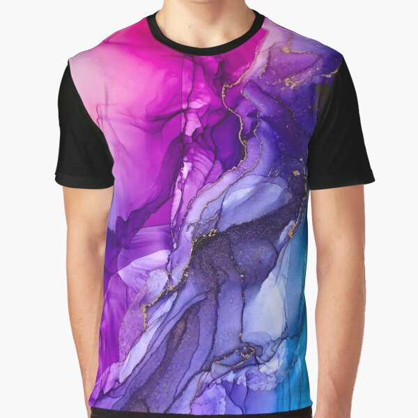 Abstract Vibrant Rainbow Ombre Graphic T-Shirt