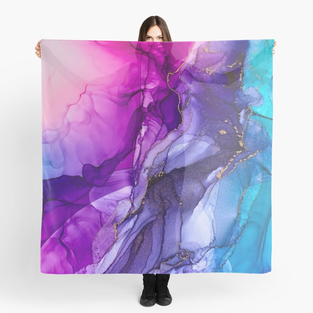 Abstract Vibrant Rainbow Ombre Scarf