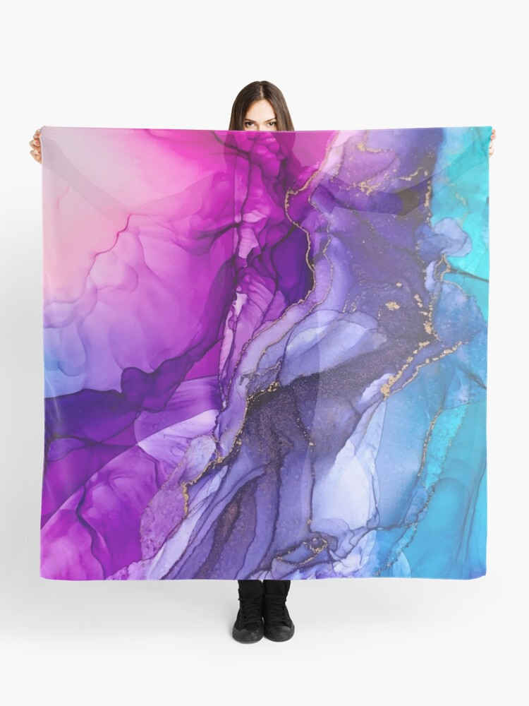 Thumbnail 1 of 3, Scarf, Abstract Vibrant Rainbow Ombre designed and sold by Elizabeth  Karlson.