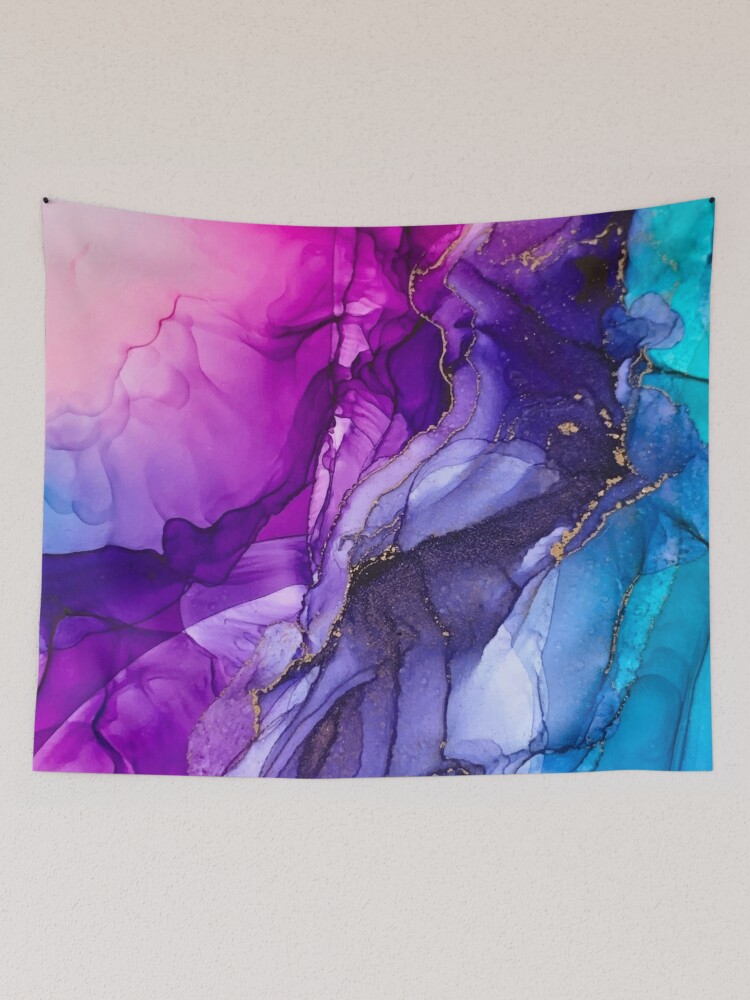 Tapestry, Abstract Vibrant Rainbow Ombre designed and sold by Elizabeth  Karlson