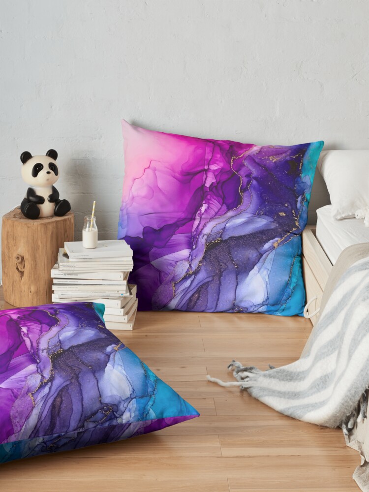 Alternate view of Abstract Vibrant Rainbow Ombre Floor Pillow
