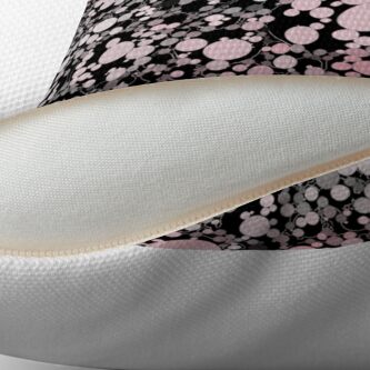 Alternate view of Pink, Black, and Gray Tapestry of Bubbles Throw Pillow