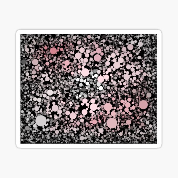 Pink, Black, and Gray Tapestry of Bubbles Sticker