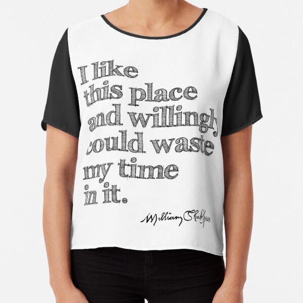 Shakespeare As You Like It Grunge Sketch Quote Chiffon Top