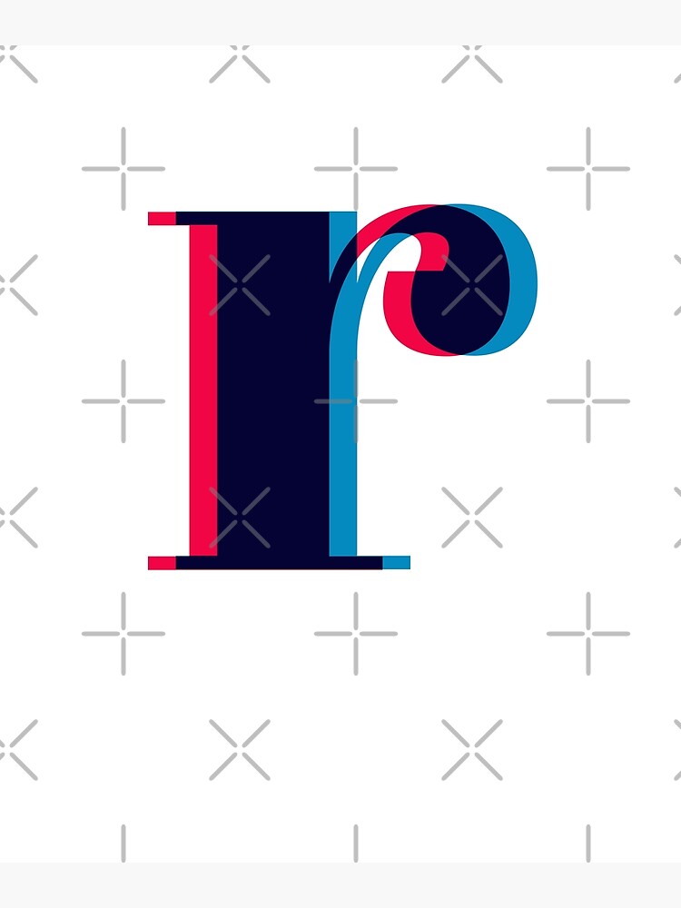 "Lowercase Letter R Anaglyphic Monogram" Metal Print for Sale by