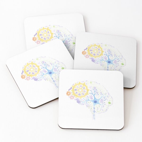 Item preview, Watercolor Brain Circuit Gear Mashup designed and sold by Hodgepodge Bricolage.