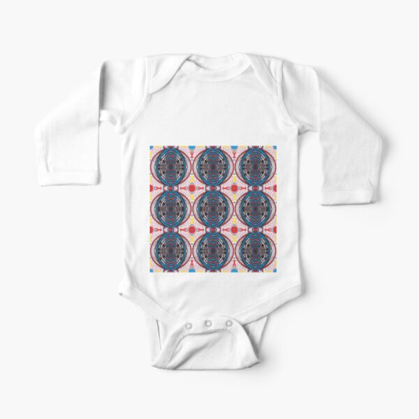 #Pattern, #abstract, #decoration, #design, art, illustration, textile, ornate, tile Long Sleeve Baby One-Piece