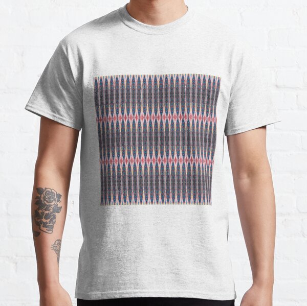 #Pattern, #design, #cotton, #textile, striped, abstract, fashion, wool, weaving, linen Classic T-Shirt