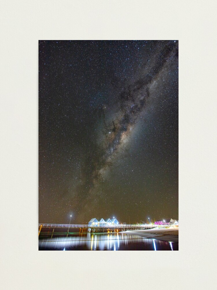 Alternate view of Milky Way over Busselton Jetty Photographic Print