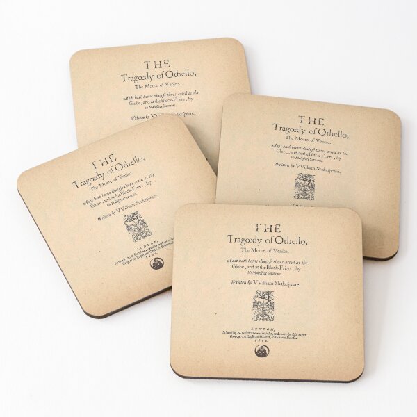 Shakespeare Othello Quarto Front Piece Coasters (Set of 4)