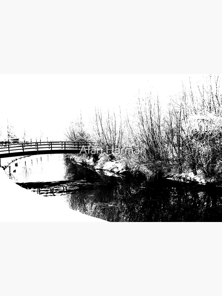 Bridge and Stream Winter Scene by AlanHarman