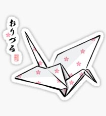 Paper Crane (Pink Sakura) Sticker