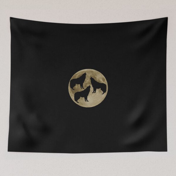 Item preview, Silhouette art of a pack of wolves howling at the moon. designed and sold by onum2018.