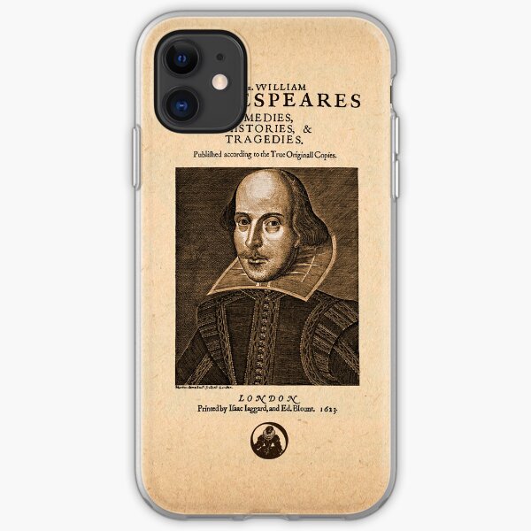 Shakespeare Primera pieza frontal de folio Funda blanda para iPhone
