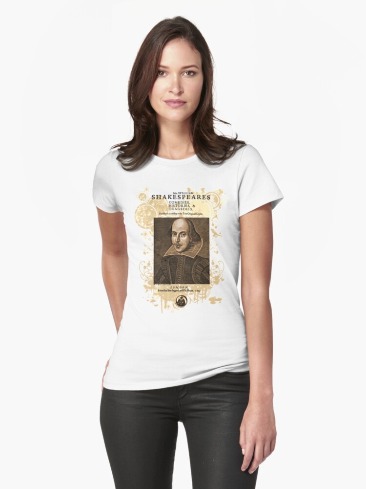 Thumbnail 1 of 3, Fitted T-Shirt, Shakespeare First Folio Front Piece designed and sold by Styled Vintage.