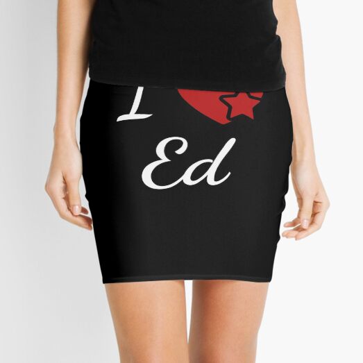 I Love Ed Soulmate Heart Design for Lovers Mini Skirt