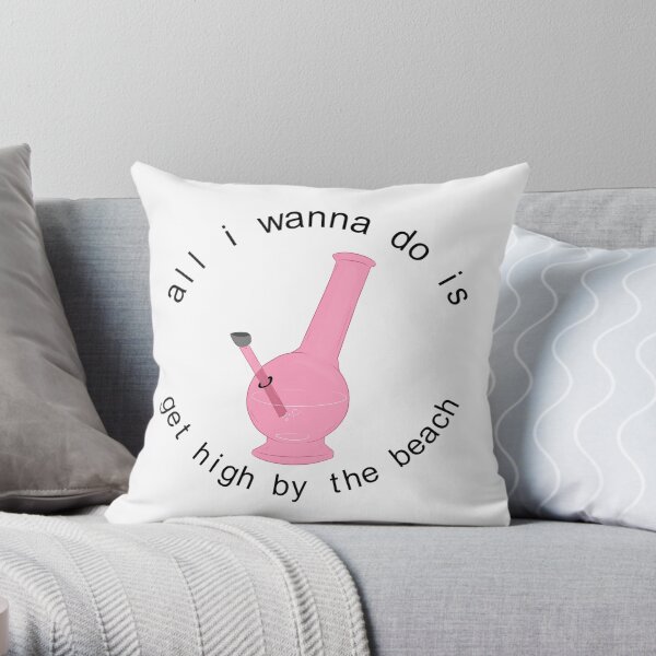 high by the beach Throw Pillow