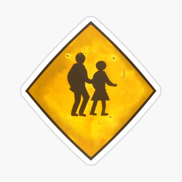 Pedestrians Children Crossing Sign Symbol - Triangle Shape, SKU: K