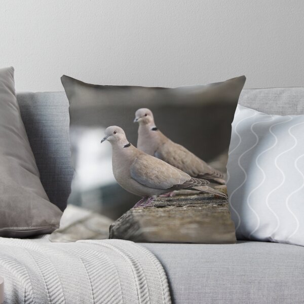 Collared doves Throw Pillow