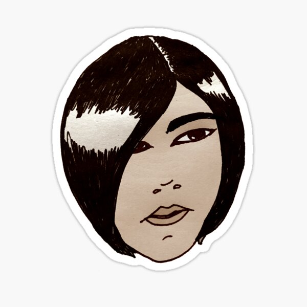Black Haired Girl Sticker