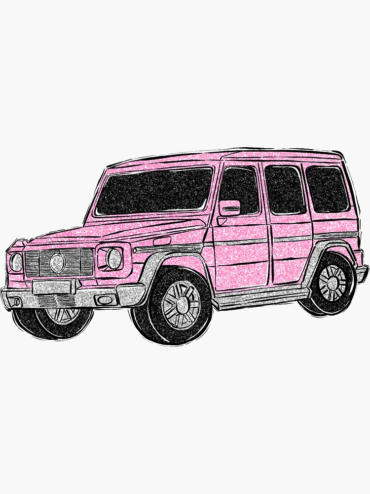 "Pink Car" Sticker for Sale by alexaferragamo Redbubble