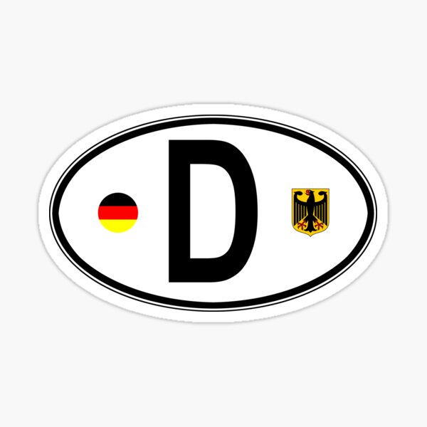 Germany Oval Country Code Decal Sticker
