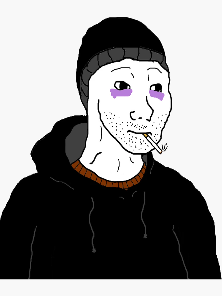 reactions on X: doomer wojak smoking cigarette huh yeah man Im good just a  little tired  / X