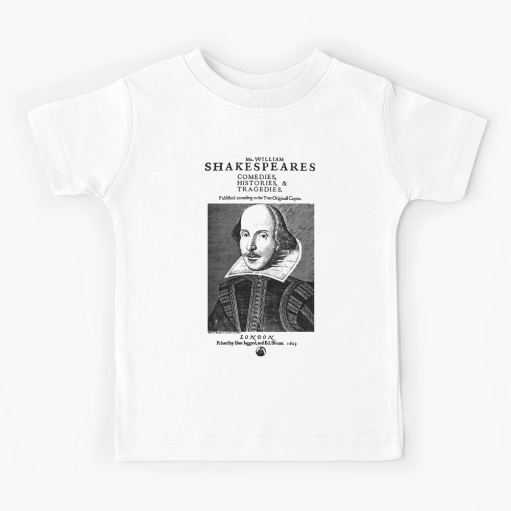 Shakespeare First Folio Frontpiece - Simple Black Version Kids T-Shirt