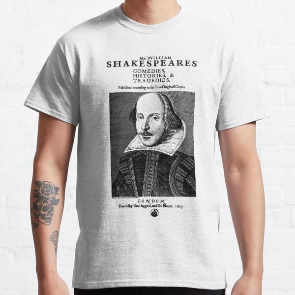 Shakespeare First Folio Frontpiece - Simple Black Version Classic T-Shirt