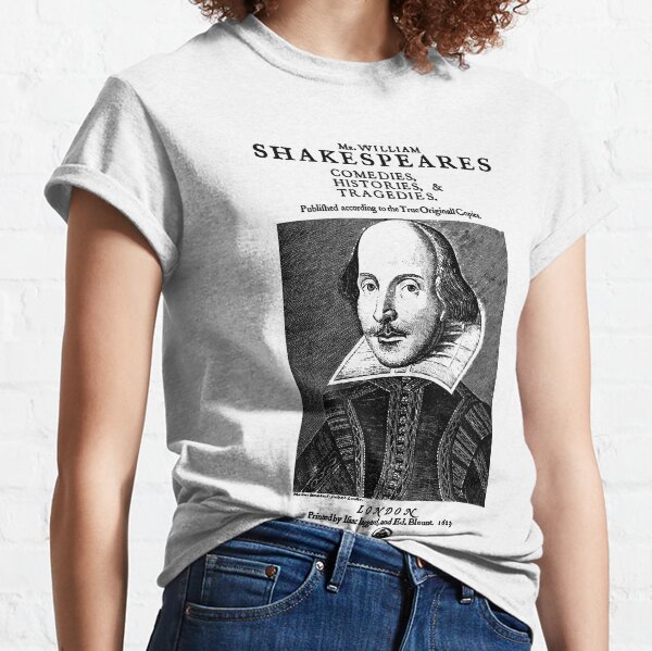Shakespeare First Folio Frontpiece - Simple Black Version Classic T-Shirt