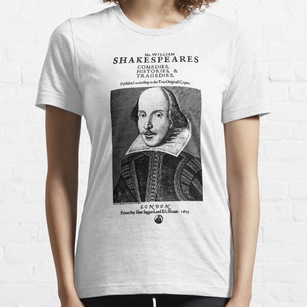 Shakespeare First Folio Frontpiece - Simple Black Version Essential T-Shirt