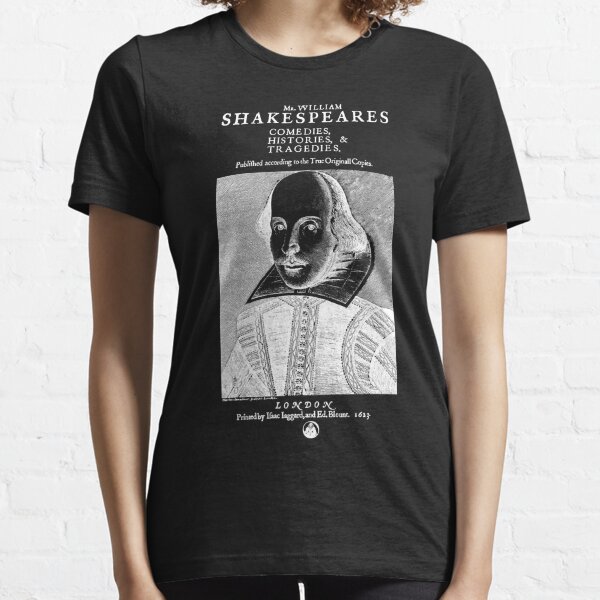 Shakespeare First Folio Frontpiece - Negative Version Essential T-Shirt