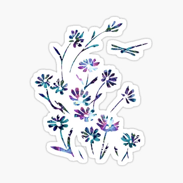 Vista previa del artículo con la obra «Meditación margaritas y libélulas», diseñado y vendido por MagickMama.